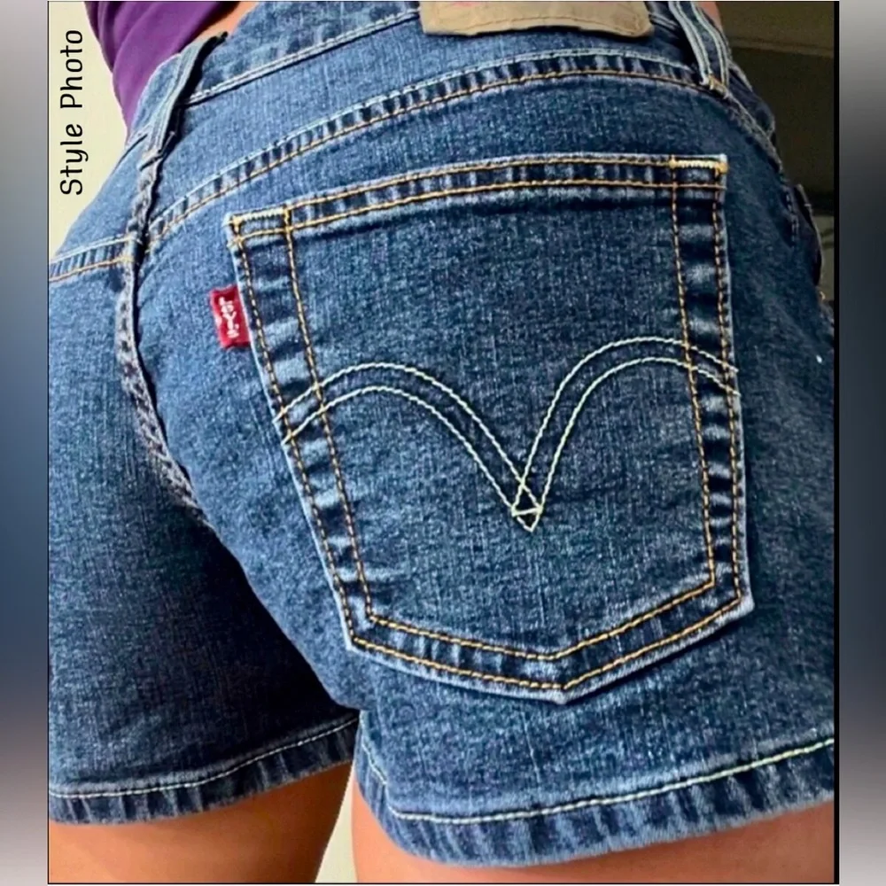 Vintage Levi’s SuperLow Stretch Denim Shorts (13 Junior) - Picture 1 of 15